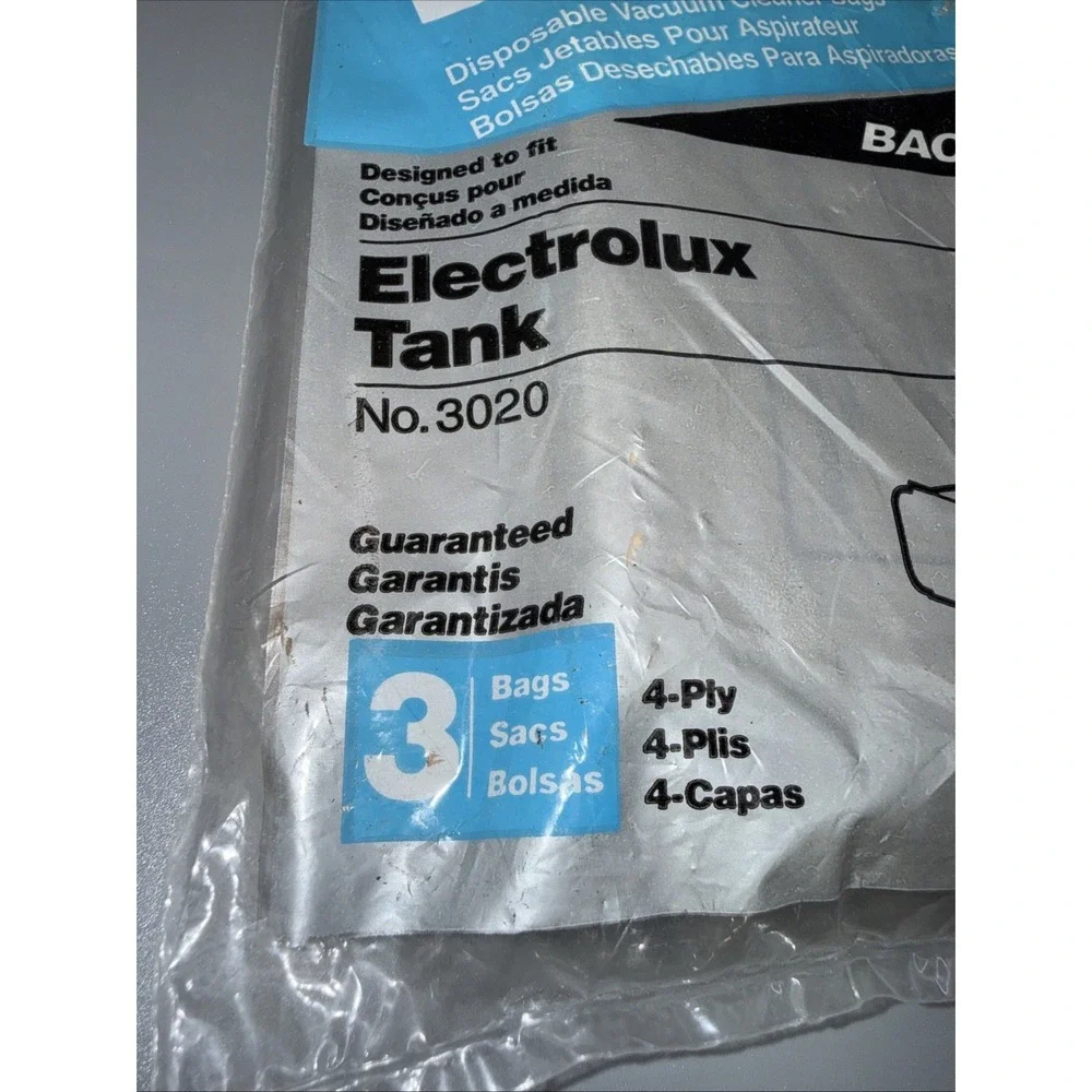 HomeCare No. 3020 Vacuum Bags 3 pk Electrolux tank Bactrastat Homecare